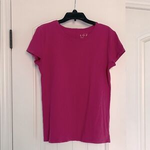 Ann Taylor Loft Vintage Soft short sleeve tee XS extra small pink cap sleeve